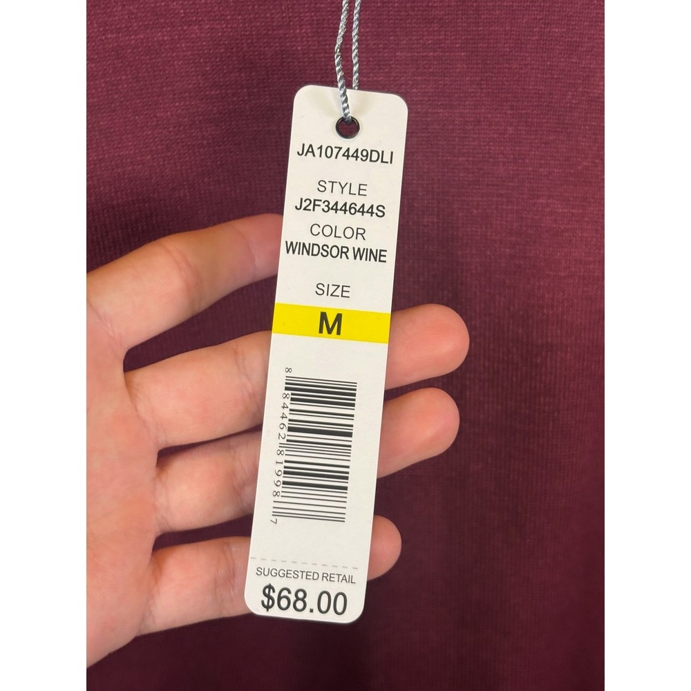 NWT Joseph A Womens Wine Maroon Gold Shoulder Zip Turtleneck Sweater Medium - Picture 6 of 11
